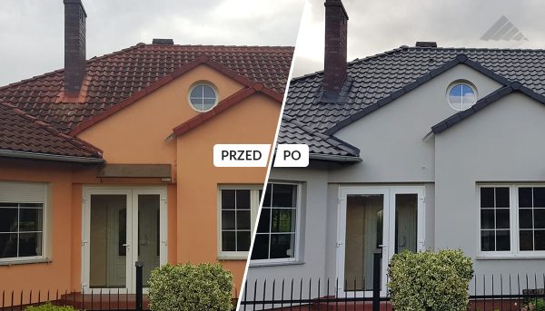 Malowanie dachu i elewacji (efekt przed i po)