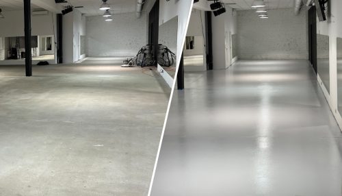 posadzka przzed po Posadzka