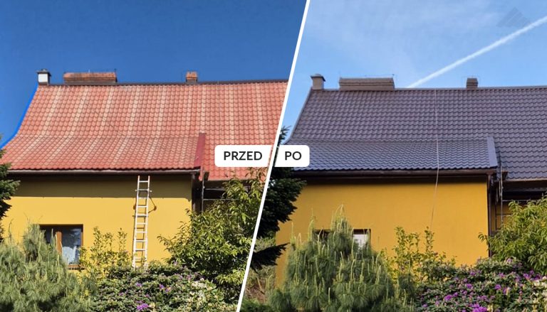 pomalowany dach z blachy