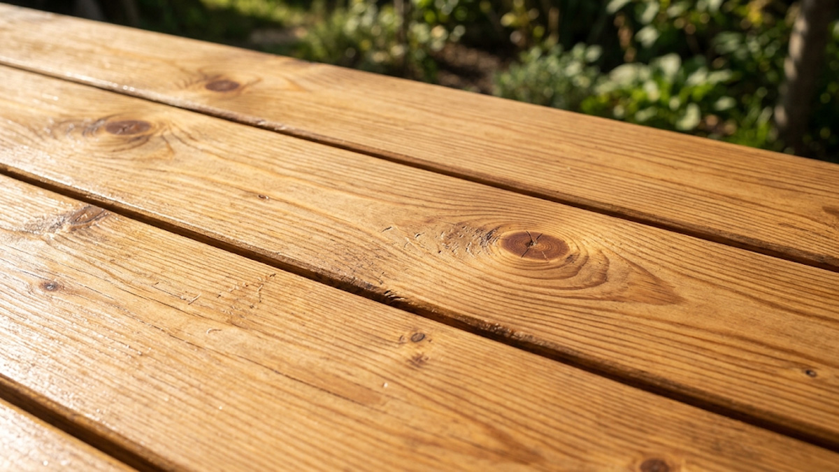 Drewniane deski wykończone lazurą Ivo-Wood-Glaze HD